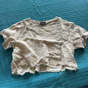 Linen Beige Crop Top